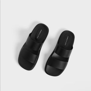 Charles & Keith Black Slides